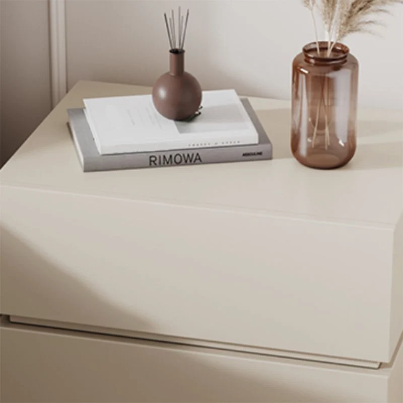 Mesita de noche moderna de madera con 2 cajones Blanco Clearhalo