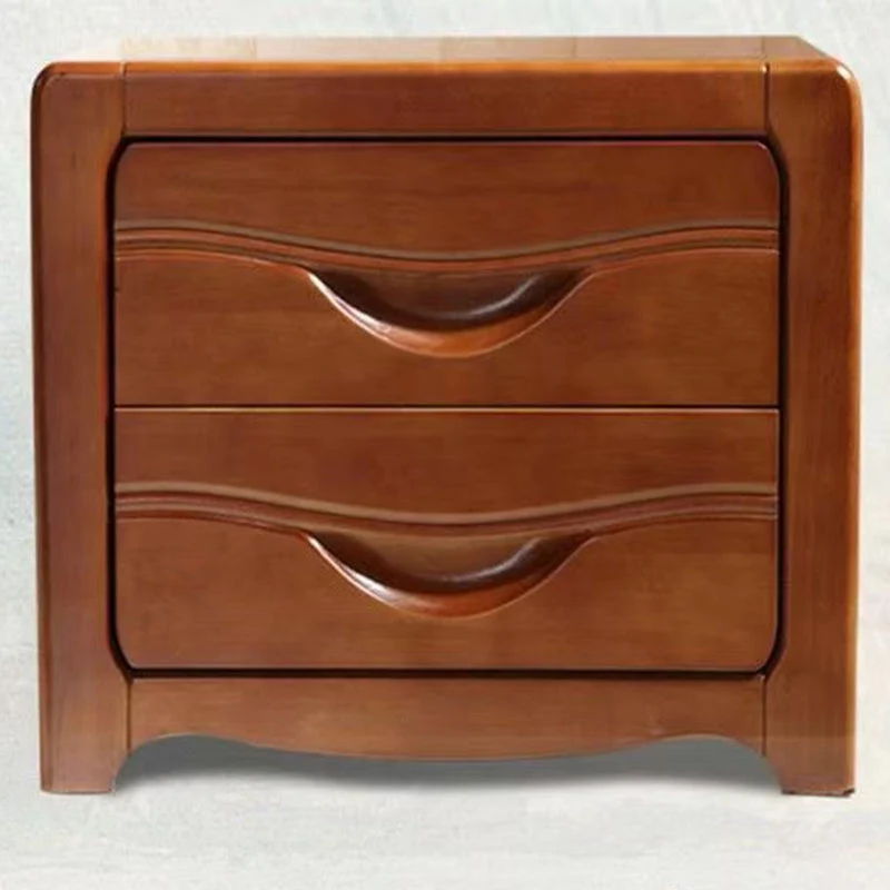 Mesita de noche moderna de madera con 2 cajones Naturales Clearhalo