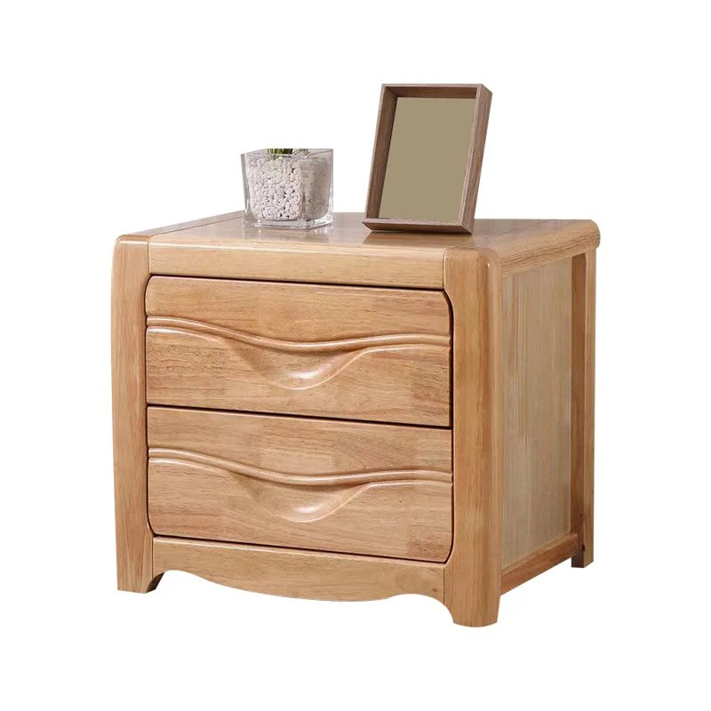 Mesita de noche moderna de madera con 2 cajones Naturales Clearhalo