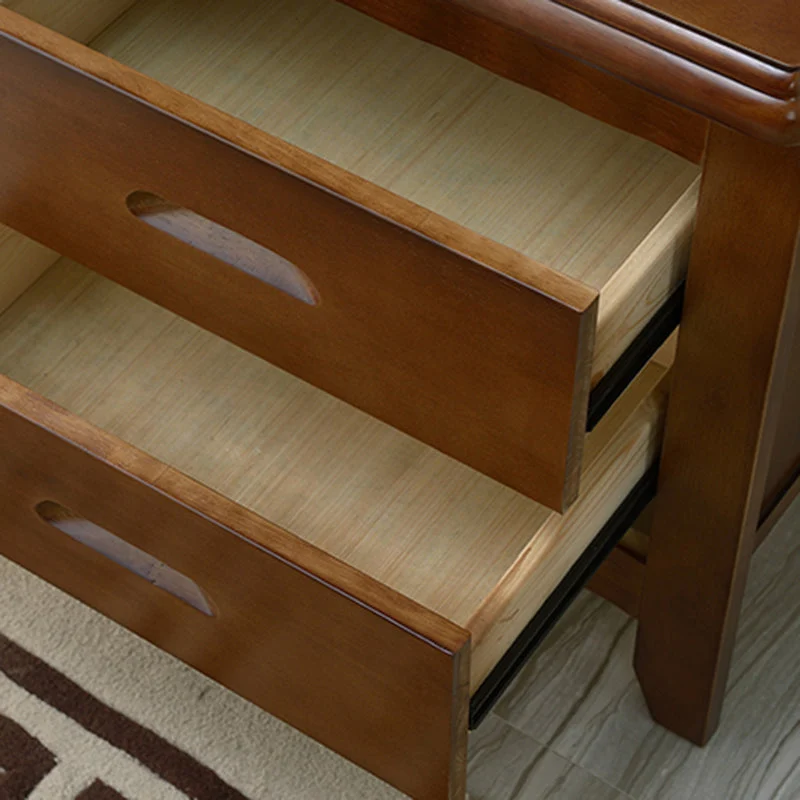 Mesita de noche moderna de madera maciza, 2 cajones de almacenamiento, mesa de noche de roble de 20 pulgadas de alto con p...