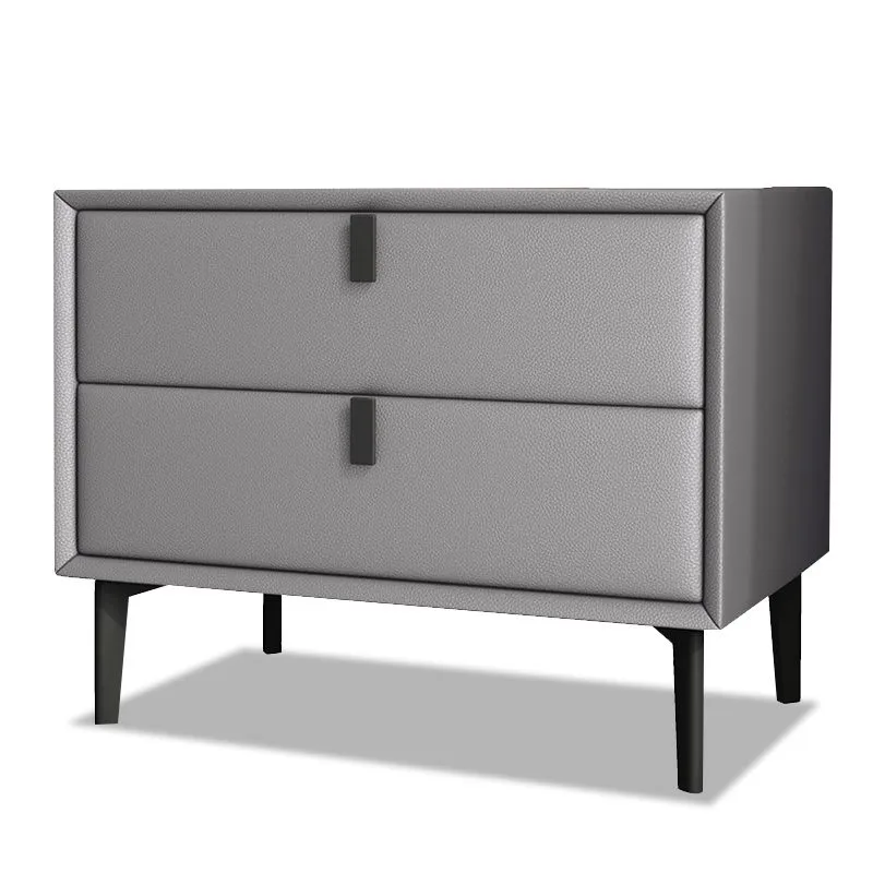 Mesita de noche moderna de madera maciza con 2 cajones de 18,5" de alto Azul Clearhalo