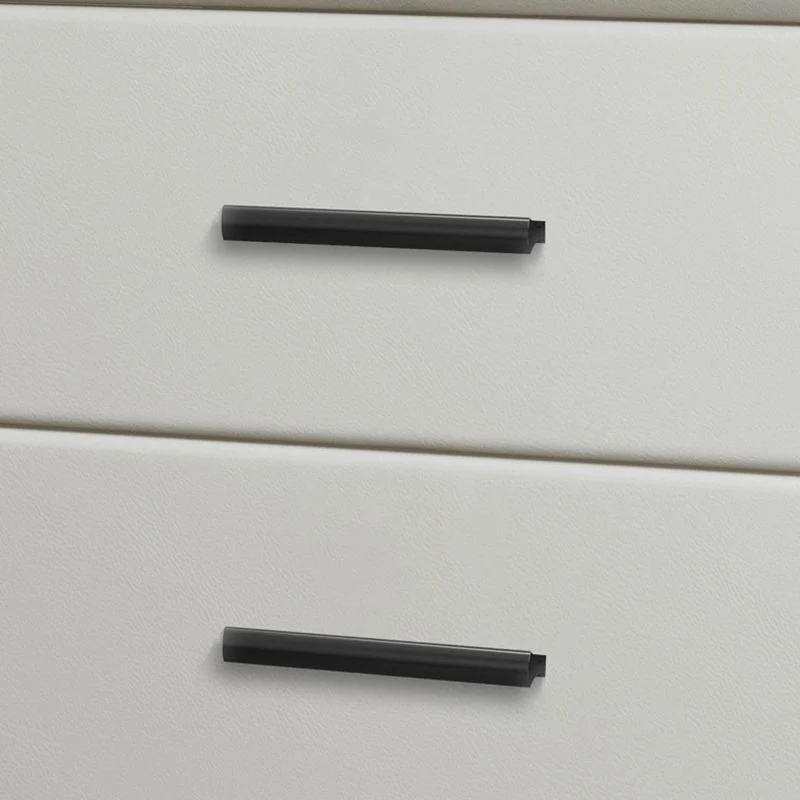 Mesita de noche moderna de madera maciza con 2 cajones Gris Clearhalo