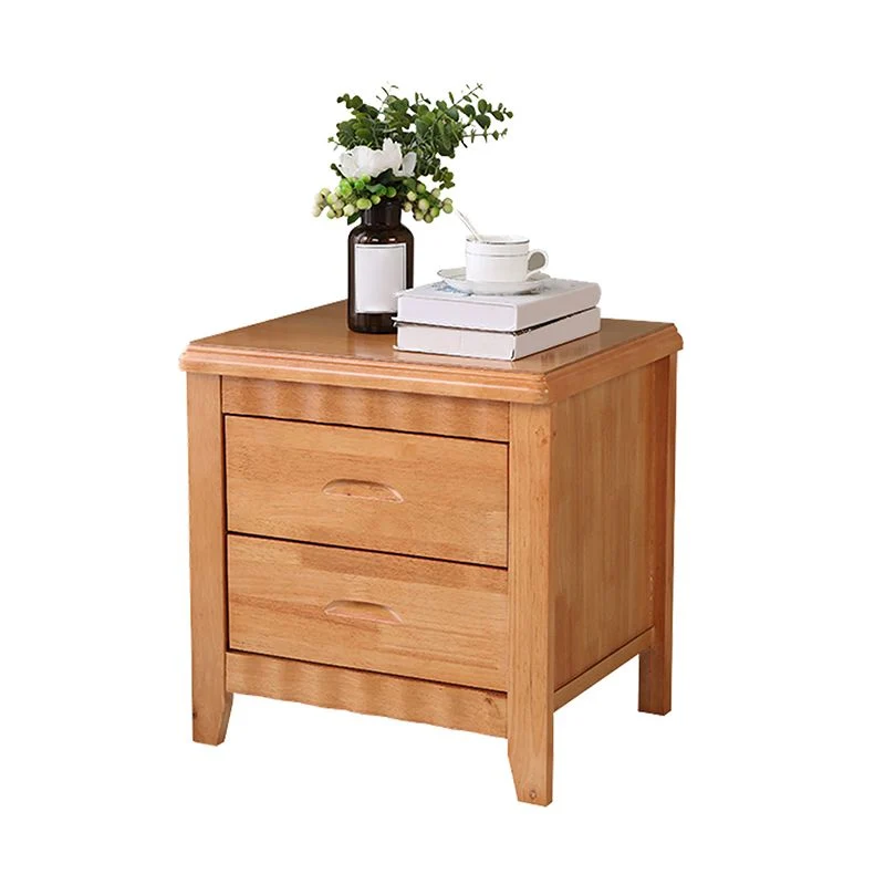 Mesita de noche moderna de madera maciza con cajones Madera Clearhalo