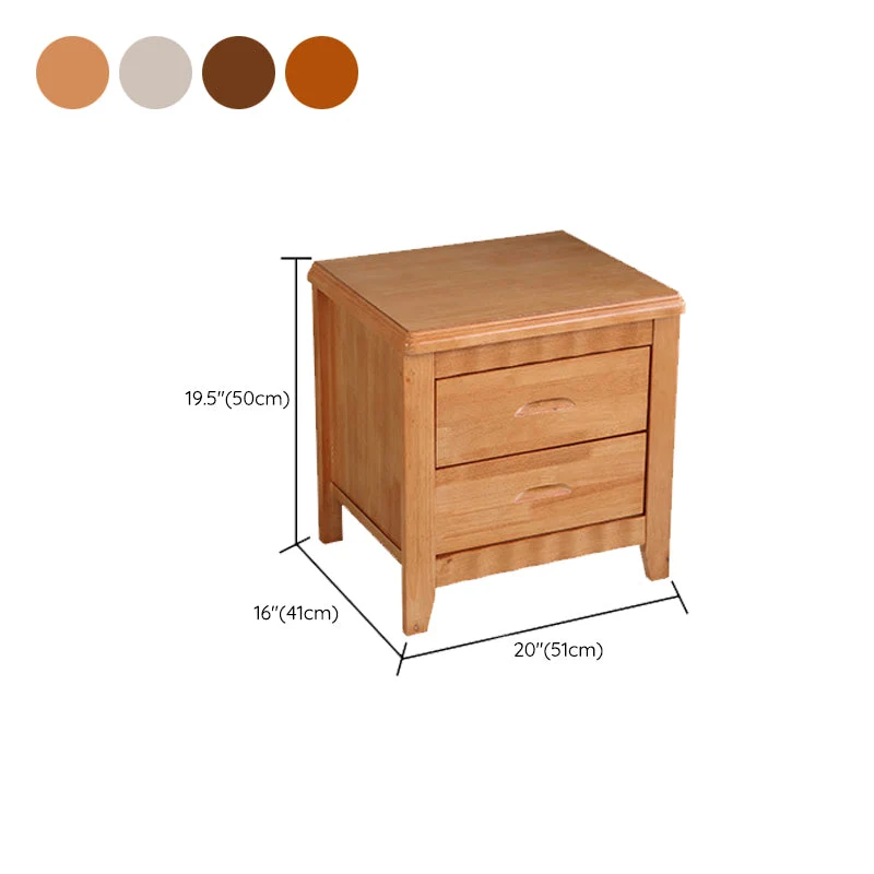 Mesita de noche moderna de madera maciza con cajones Madera Clearhalo