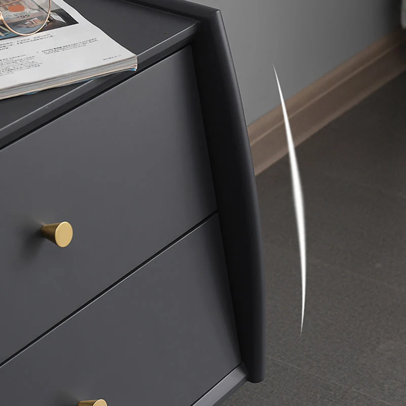 Mesita de noche moderna de madera maciza con 2 cajones, 20" de altura Marron Clearhalo