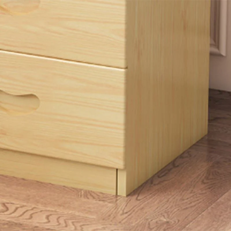 Mesita de noche moderna de madera maciza con 2 cajones Naturales Clearhalo