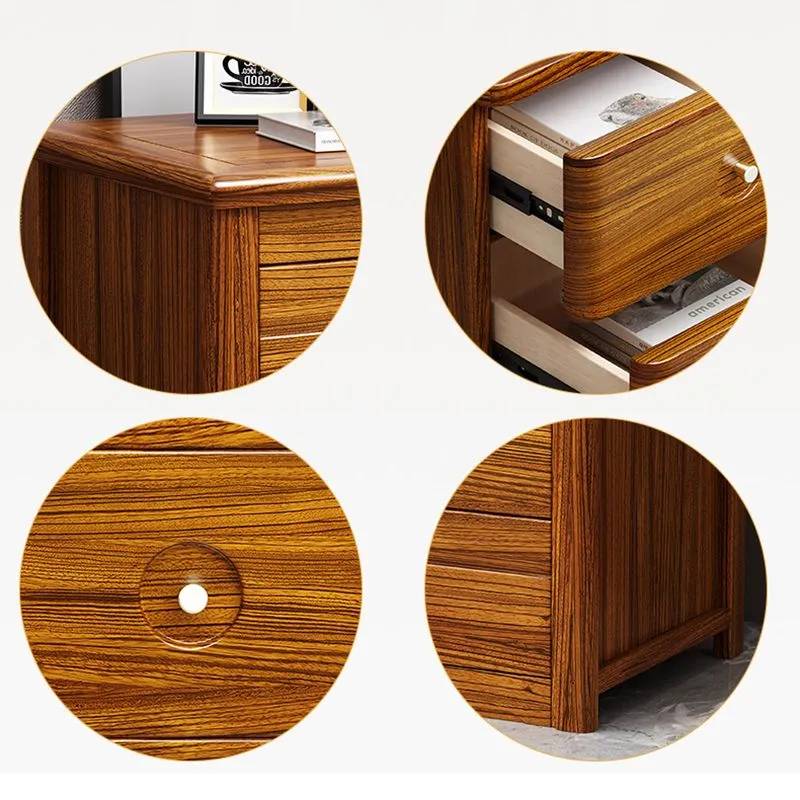 Mesita de noche moderna de madera maciza para dormitorio Clearhalo