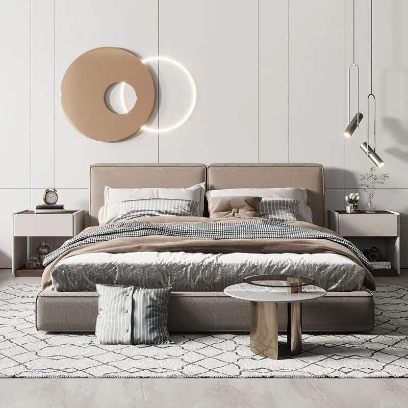 Mesita de noche moderna de madera para dormitorio Nuez Clearhalo
