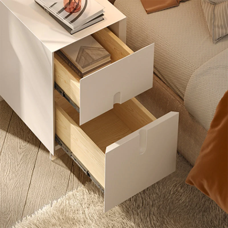 Mesita de noche moderna Mesa decorativa de madera Mesita de noche con cajones Albaricoque Clearhalo