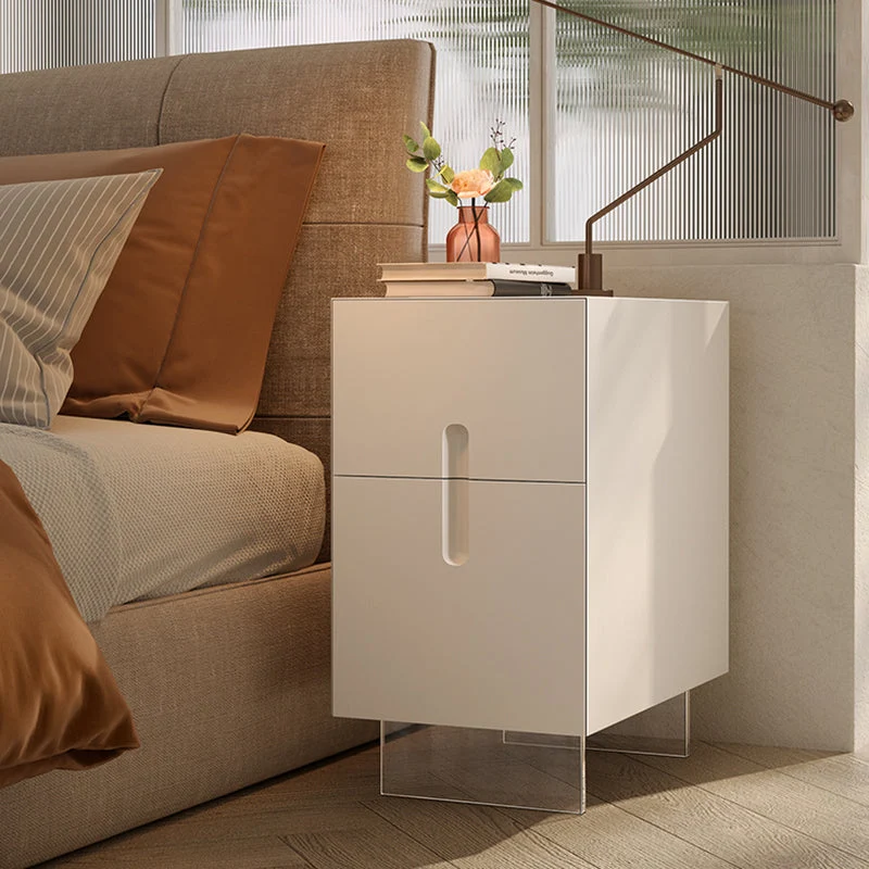 Mesita de noche moderna Mesa decorativa de madera Mesita de noche con cajones Albaricoque Clearhalo