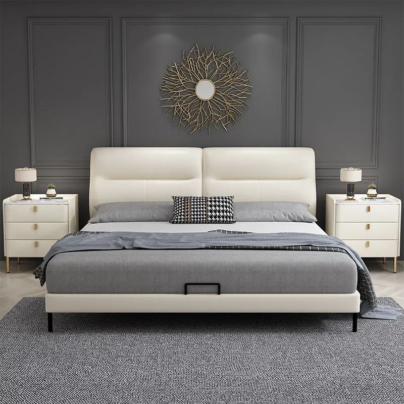Mesita de noche moderna, mesita de noche de piedra con 3 cajones para sala de estar Gris Clearhalo