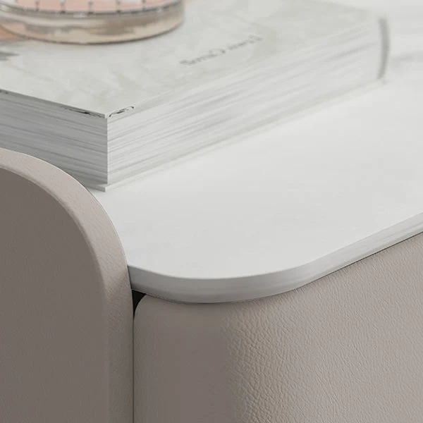 Mesita de noche moderna, mesita de noche de piedra con 3 cajones para sala de estar Gris Clearhalo