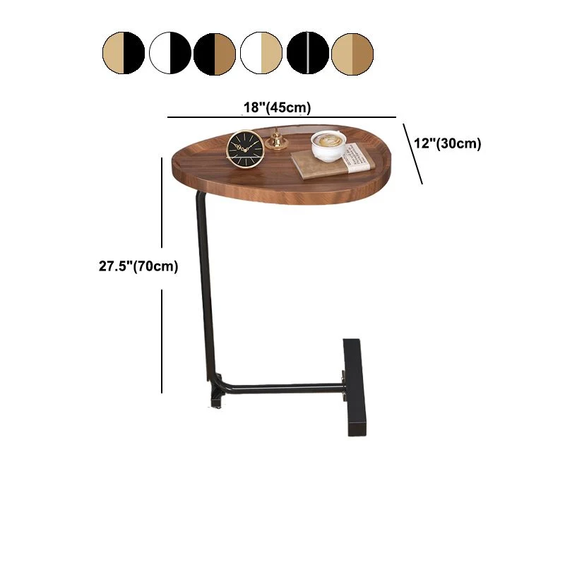 Mesita de noche moderna de metal, mesita de noche sin almacenamiento de madera artificial con patas Marron Clearhalo