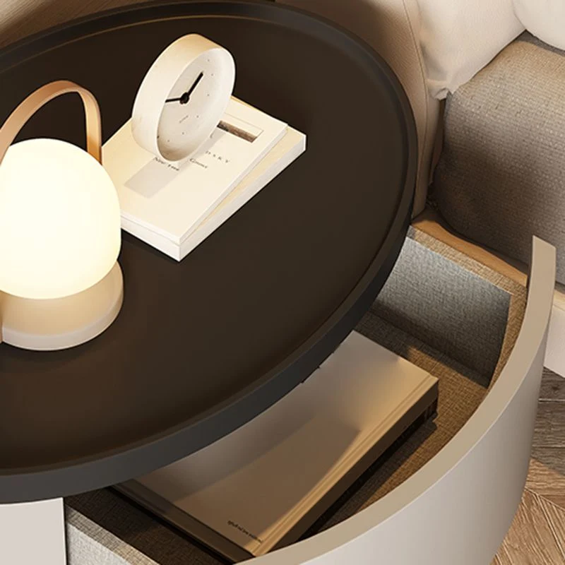 Mesita de noche moderna para cama, mesa decorativa de madera sintética para dormitorio Blanco Clearhalo