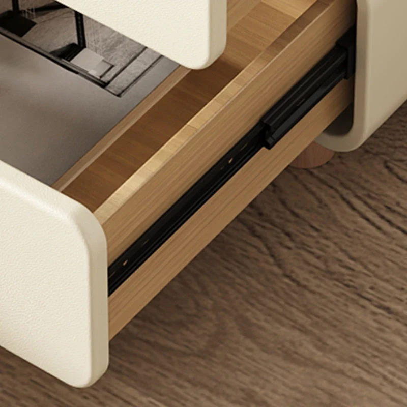 Mesita de noche moderna para cama Mesita de noche de cuero clásica con cajones Cafe Clearhalo