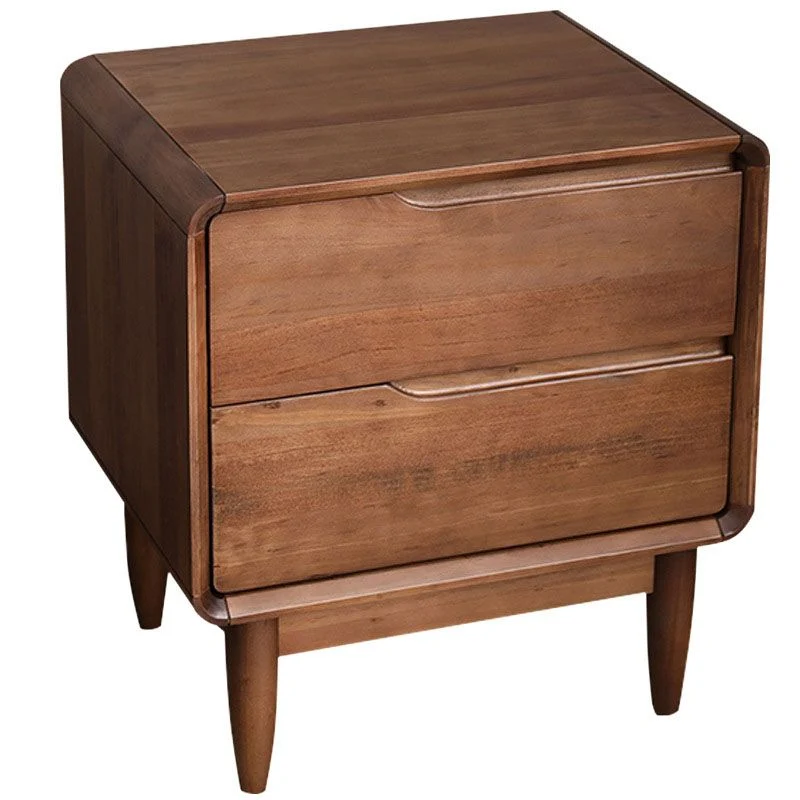 Mesita de noche moderna de pino con cajones incluidos, mesa de noche para dormitorio Gris Clearhalo