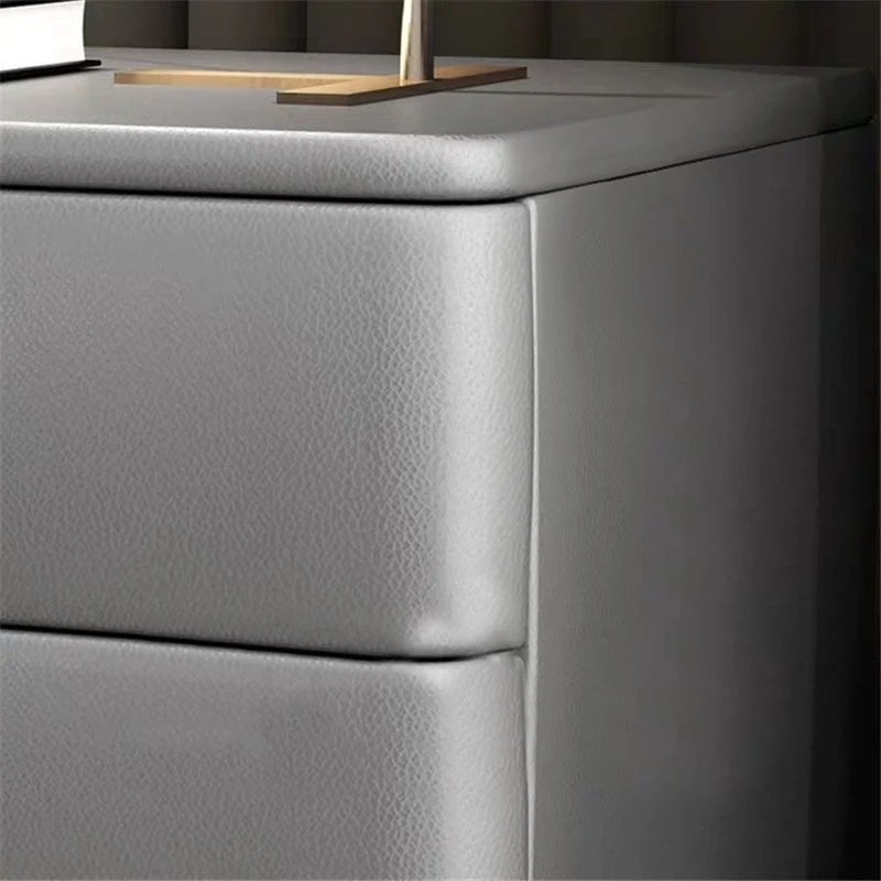 Mesita de noche modernista de 2 cajones, mesita de noche de madera con almacenamiento para el hogar Caqui Clearhalo