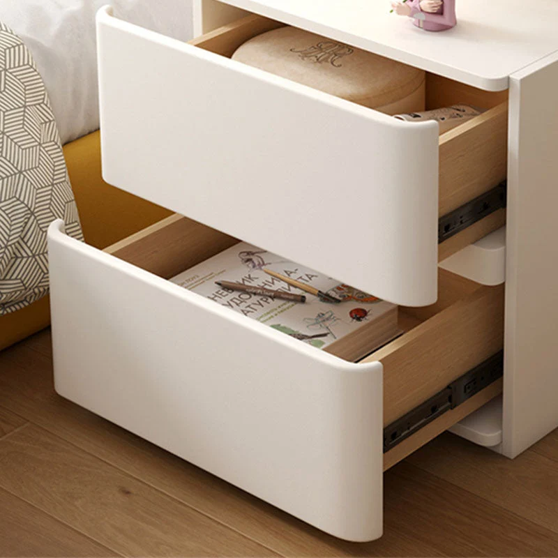 Mesita de noche modernista con 2 cajones, mesita de noche con almacenamiento para el hogar Gris Clearhalo