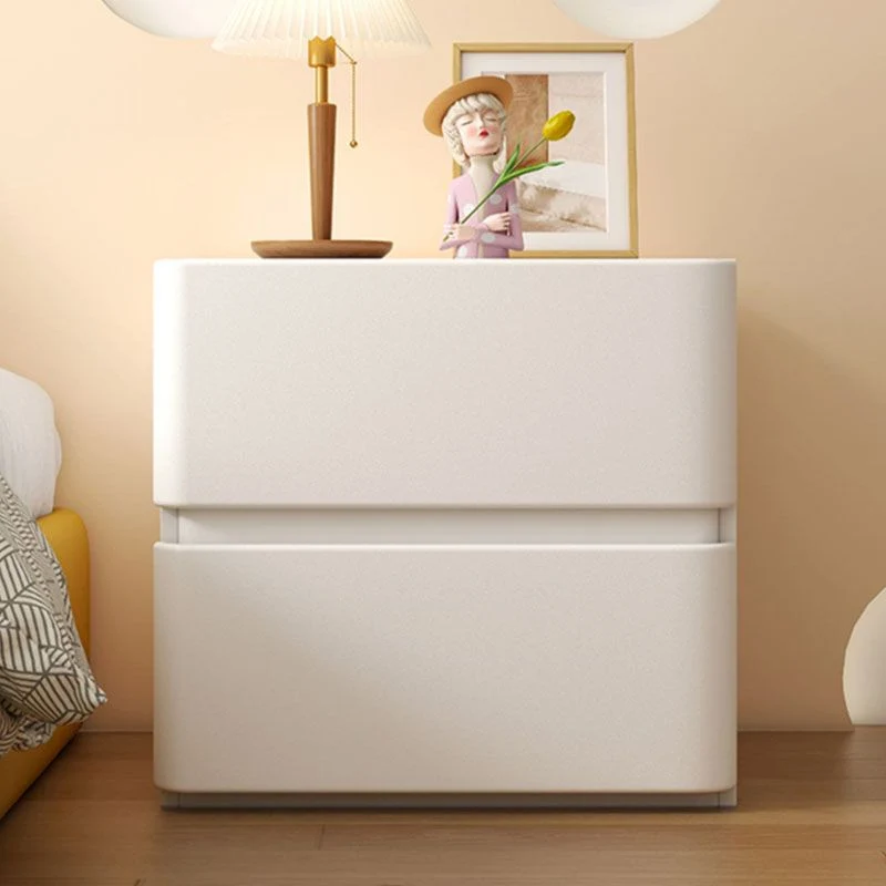 Mesita de noche modernista con 2 cajones, mesita de noche con almacenamiento para el hogar Gris Clearhalo