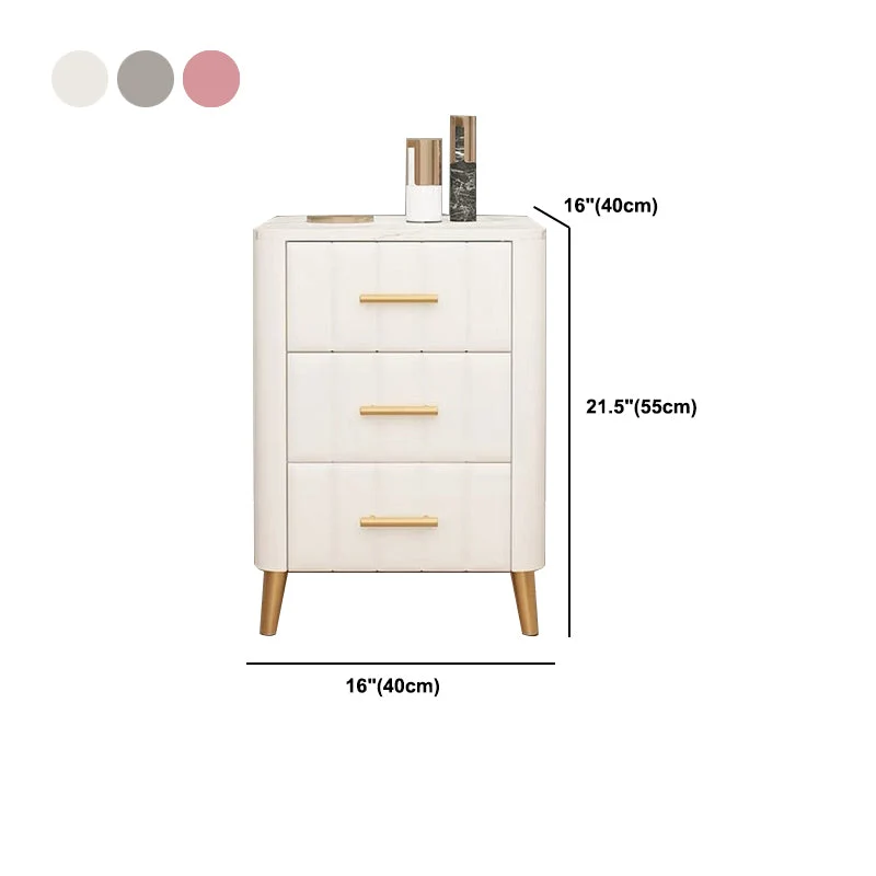 Mesita de noche de pizarra Mesita de noche minimalista moderna con patas Blanco Clearhalo