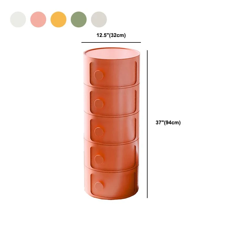 Mesita de noche de plástico con puerta lateral izquierda redonda moderna para cama Blanco Clearhalo