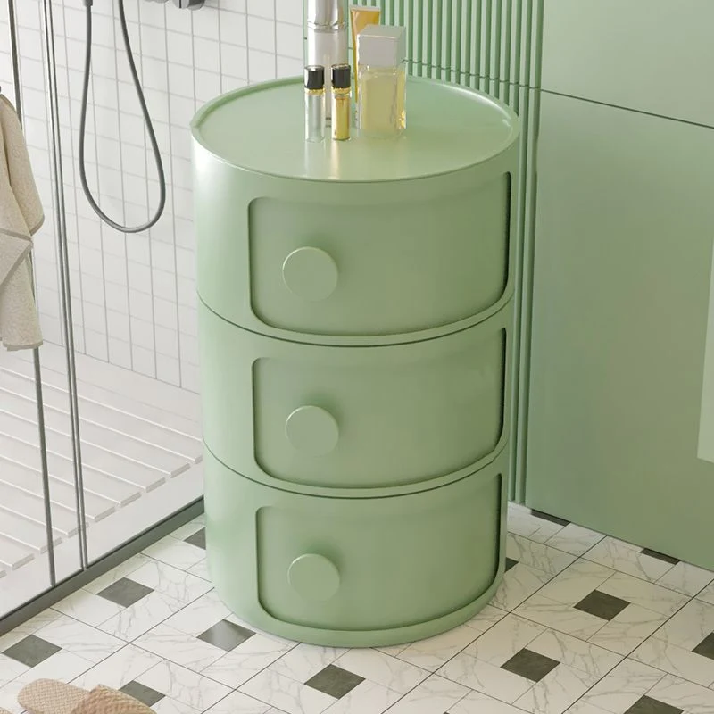 Mesita de noche de plástico creativa moderna para sala de estar Blanco Clearhalo