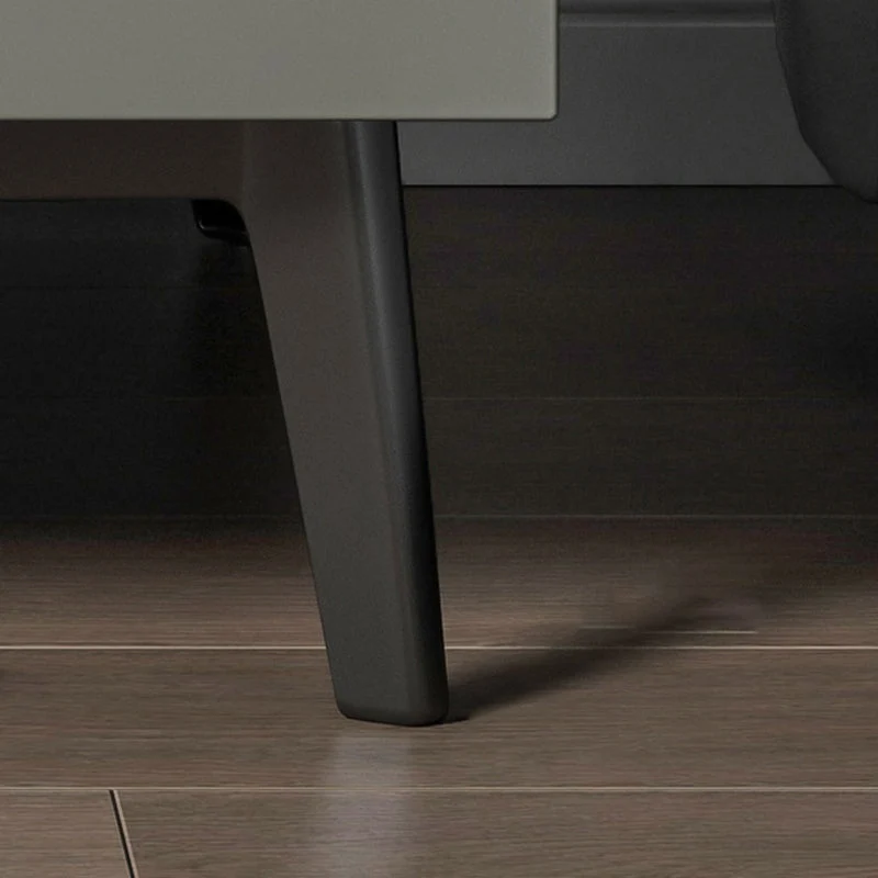 Mesita de noche de 17 pulgadas de alto, mesa de noche moderna gris de imitación de madera con 2 cajones y patas Gris Clear...
