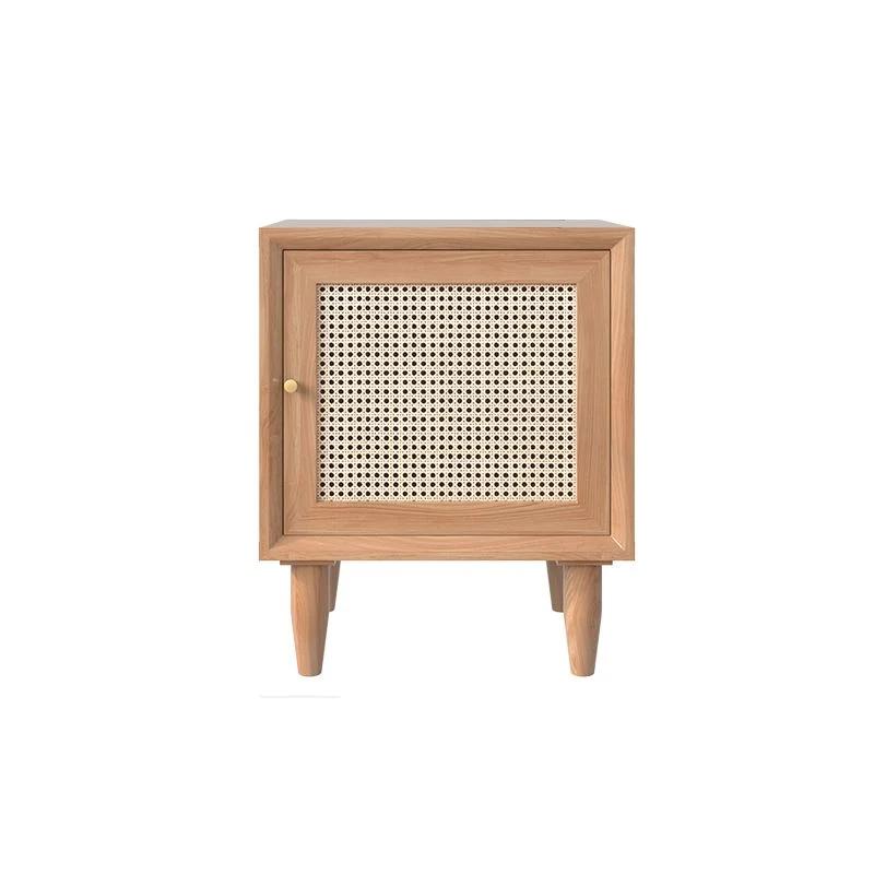 Mesita de noche de ratán, mesita de noche minimalista moderna con patas Cereza Clearhalo