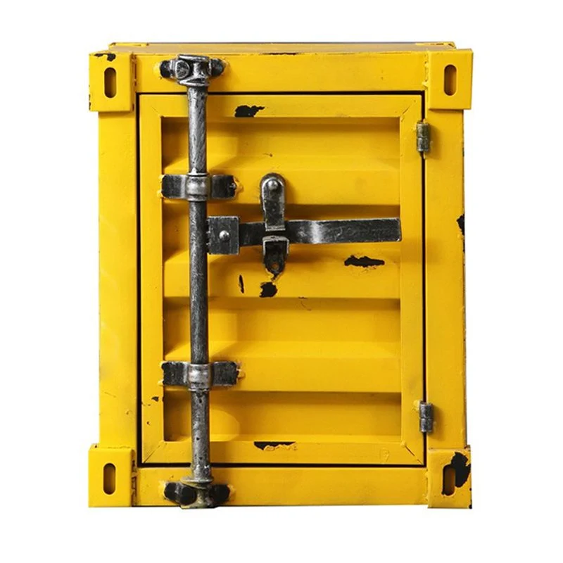 Mesita de noche rectangular industrial Mesita de noche de metal con almacenamiento Verde Clearhalo