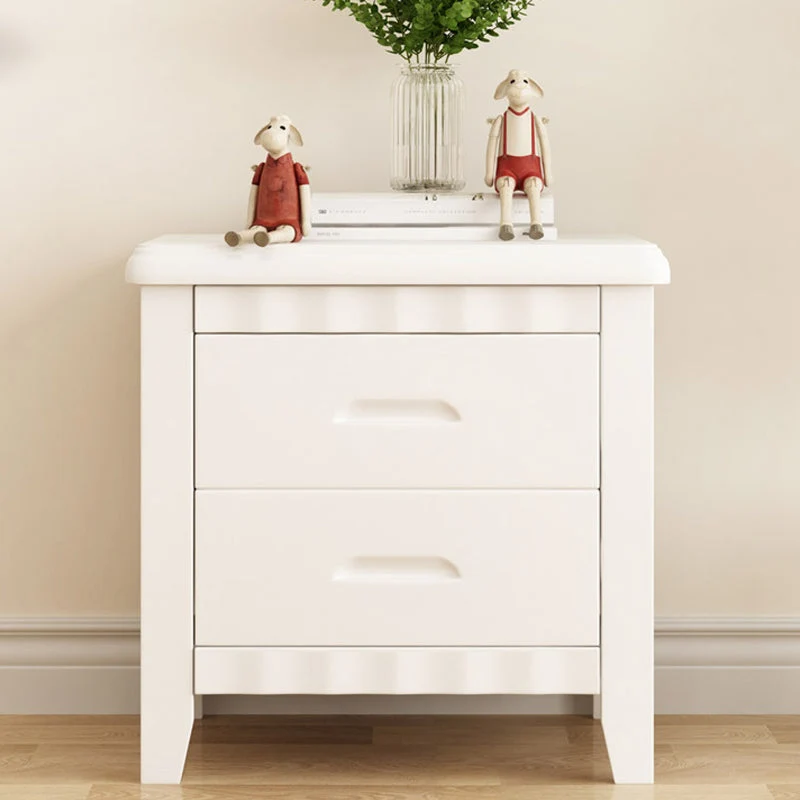 Mesita de noche tradicional con estante inferior, mesita de noche de madera de caucho con cajones para dormitorio Nuez Cle...