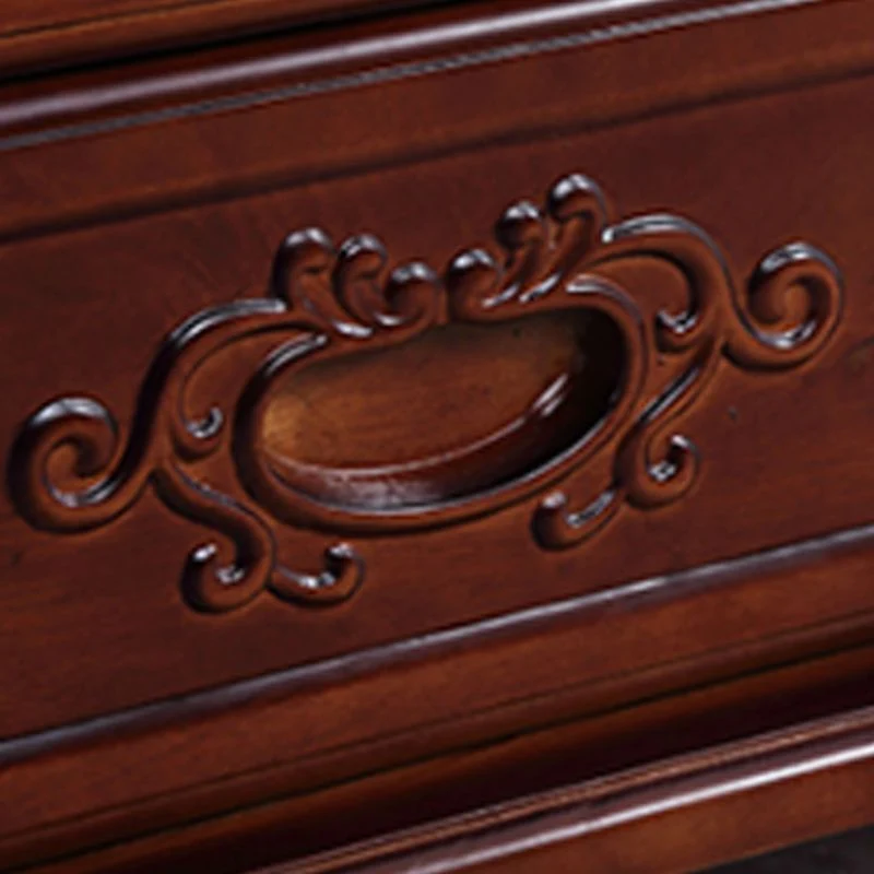 Mesita de noche tradicional de madera maciza con 2 cajones, 19,7 pulgadas de alto Rojo Clearhalo