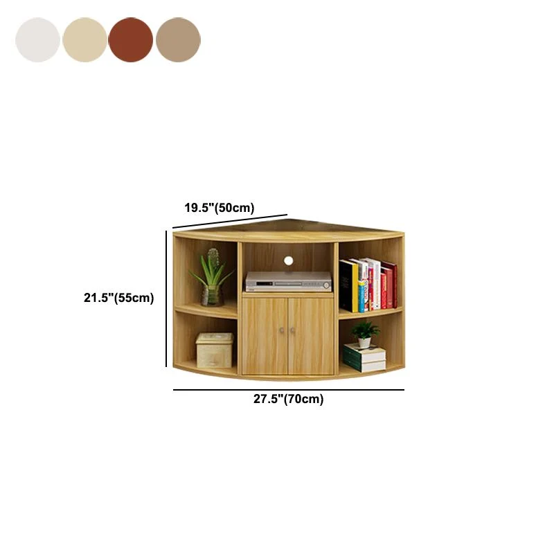 Mueble de TV de esquina contemporáneo, mueble de TV de madera de ingenierí con puerta Madera Clearhalo