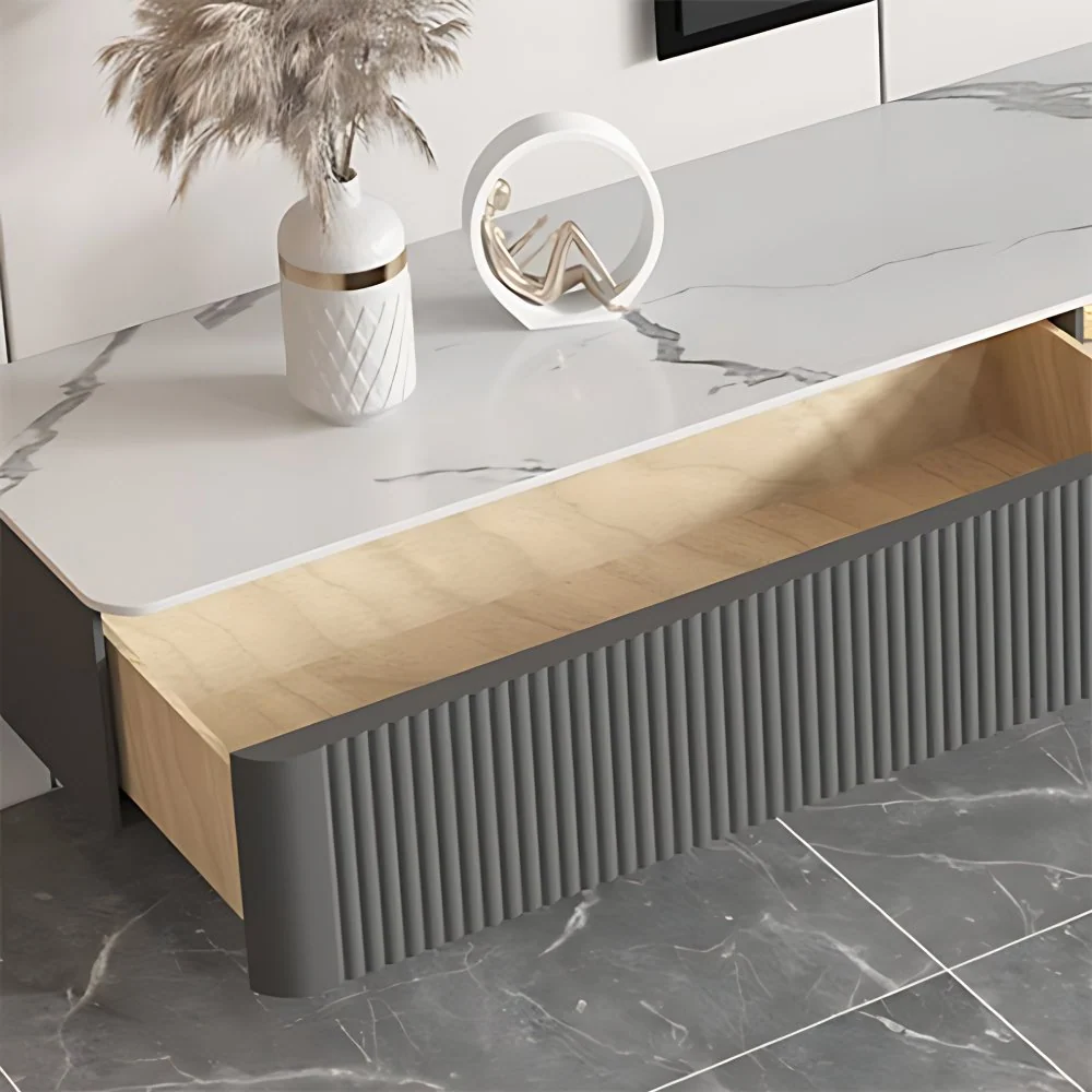 Mueble de TV montado en la pared Consola de TV casera moderna de piedra sinterizada Clearhalo
