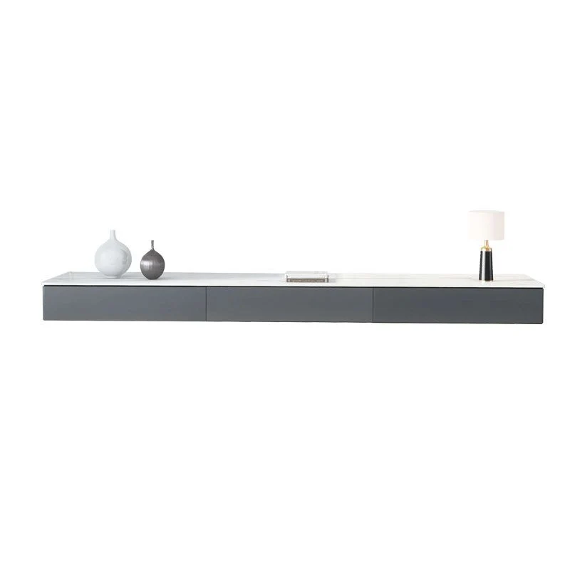 Mueble para TV de 11,81 pulgadas de ancho Consola para TV gris de pared de estilo moderno con 3 cajones Clearhalo