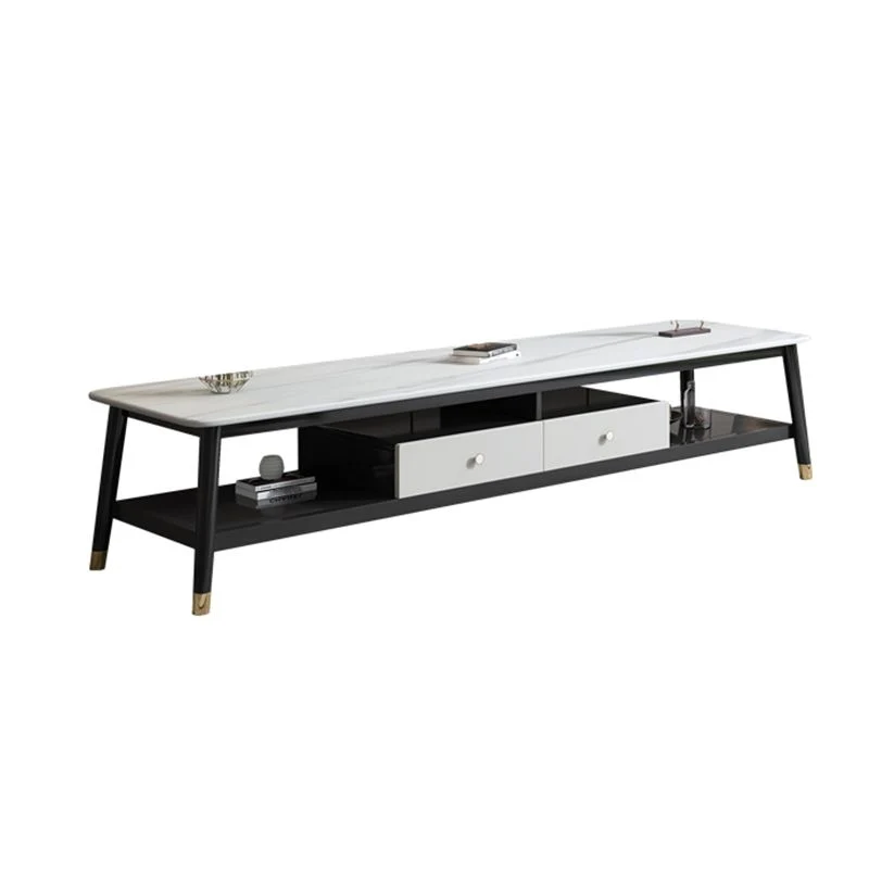 Mueble para TV de 18,11"H Consola para TV de madera maciza de estilo contemporáneo con 2 cajones Naturales Clearhalo
