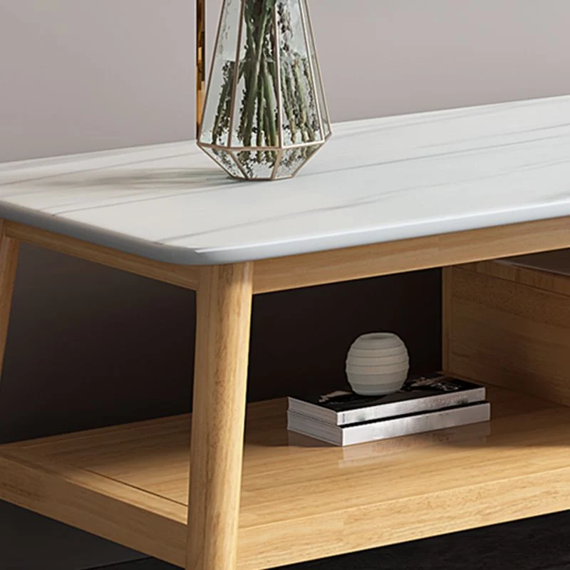 Mueble para TV de 18,11"H Consola para TV de madera maciza de estilo contemporáneo con 2 cajones Naturales Clearhalo