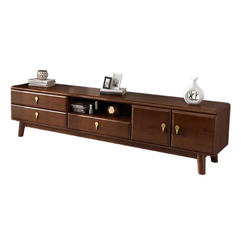 Mueble para TV de 19,69"H Consola para TV de madera maciza de estilo contemporáneo con 3 cajones Naturales Clearhalo