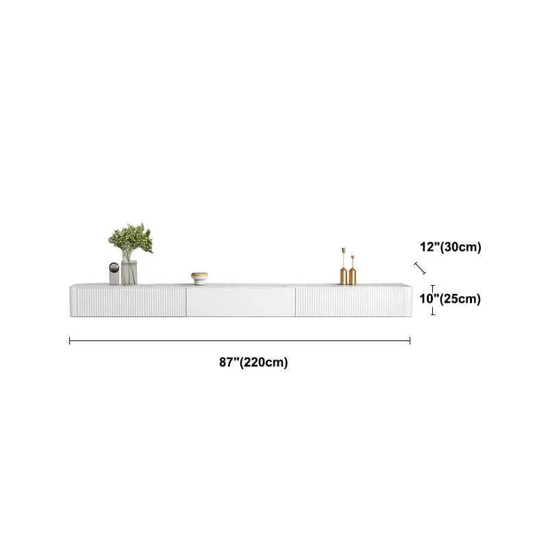 Mueble para TV de 9,84"H Consola para TV de pared blanca de estilo moderno con 2 cajones Clearhalo