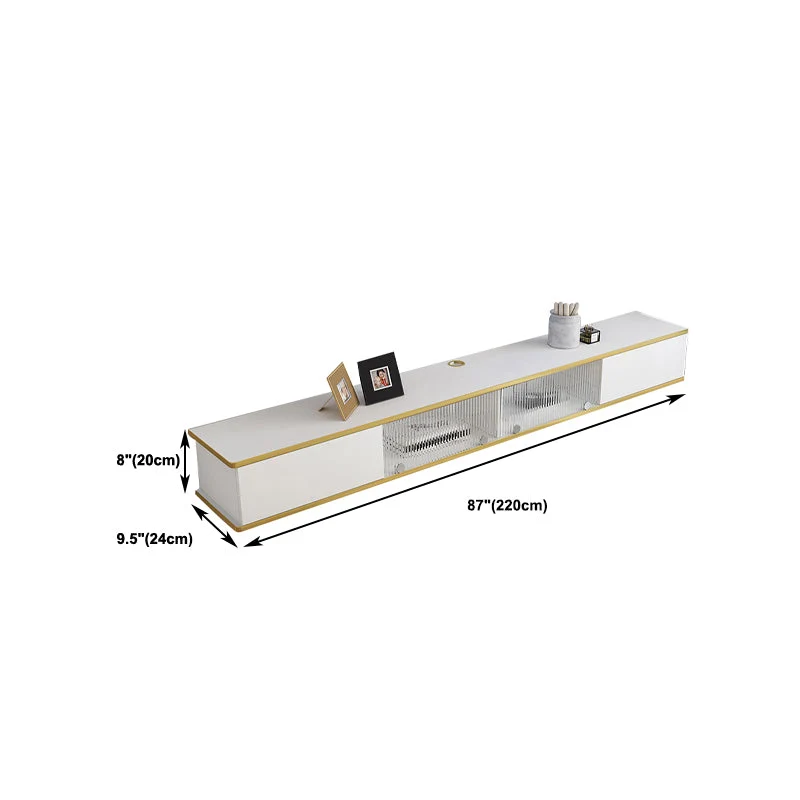 Mueble para TV blanco de estilo moderno Mueble para TV de pared de madera sintética Clearhalo