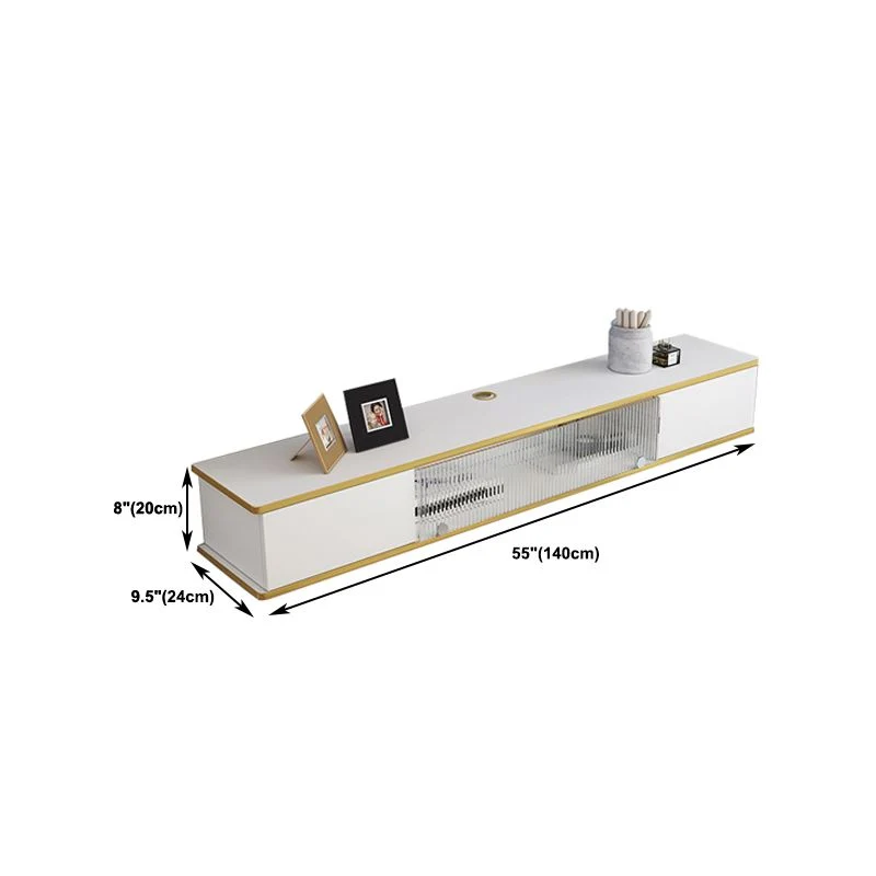 Mueble para TV blanco de estilo moderno Mueble para TV de pared de madera sintética Clearhalo