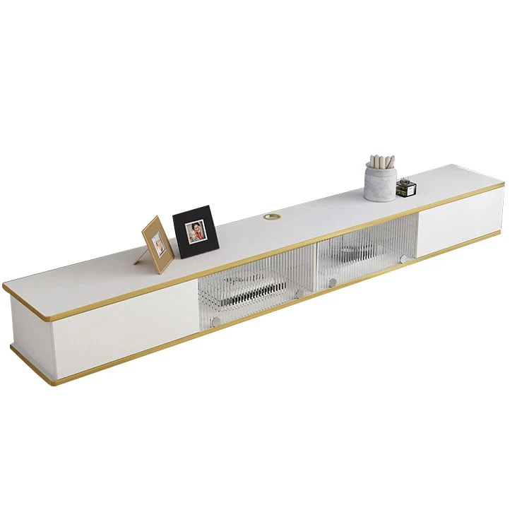 Mueble para TV blanco de estilo moderno Mueble para TV de pared de madera sintética Clearhalo