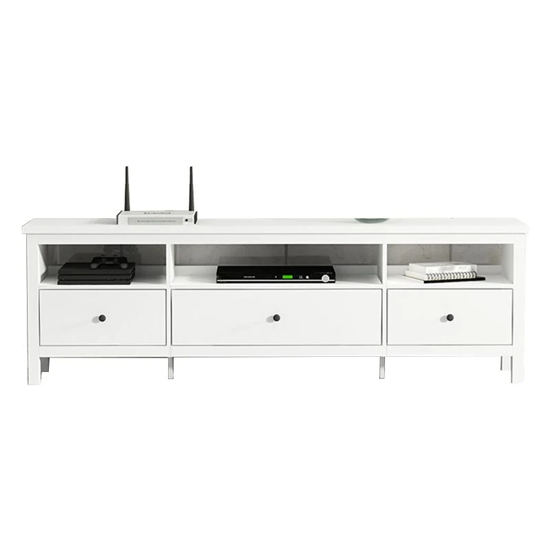 Mueble para TV contemporáneo blanco, mueble para TV de madera sintética con cajones Clearhalo