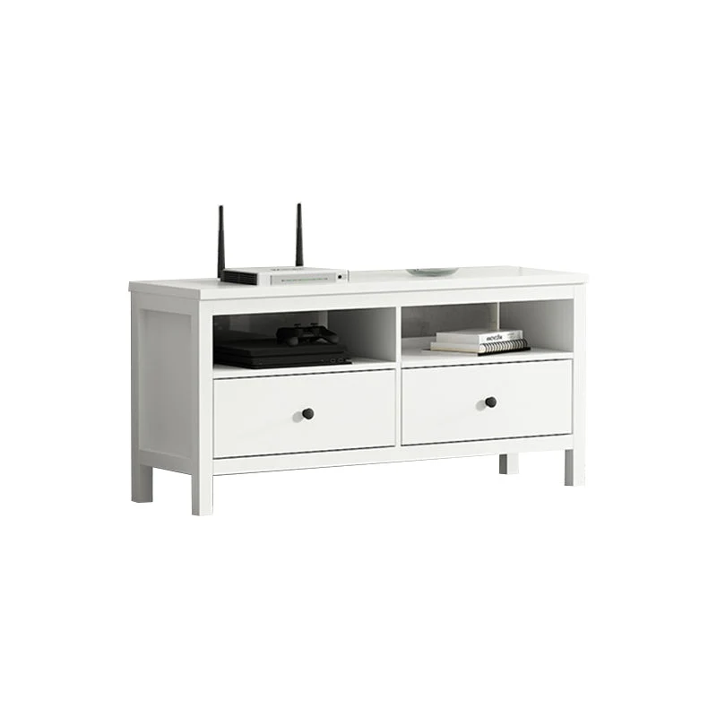 Mueble para TV contemporáneo blanco, mueble para TV de madera sintética con cajones Clearhalo