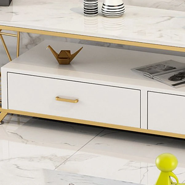 Mueble para TV de lujo con almacenamiento abierto para sala de estar y cajones deslizantes Borrar Clearhalo