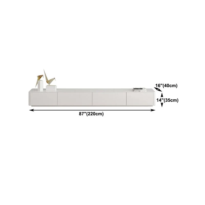 Mueble para TV de madera, contemporáneo 3/4/6 - Mueble para TV con cajones - Blanco marfil Clearhalo