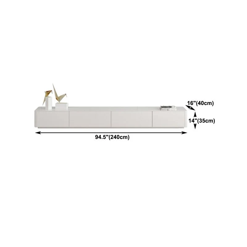Mueble para TV de madera, contemporáneo 3/4/6 - Mueble para TV con cajones - Blanco marfil Clearhalo