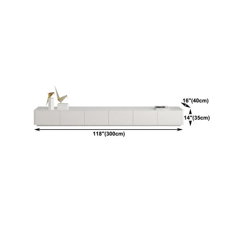 Mueble para TV de madera, contemporáneo 3/4/6 - Mueble para TV con cajones - Blanco marfil Clearhalo
