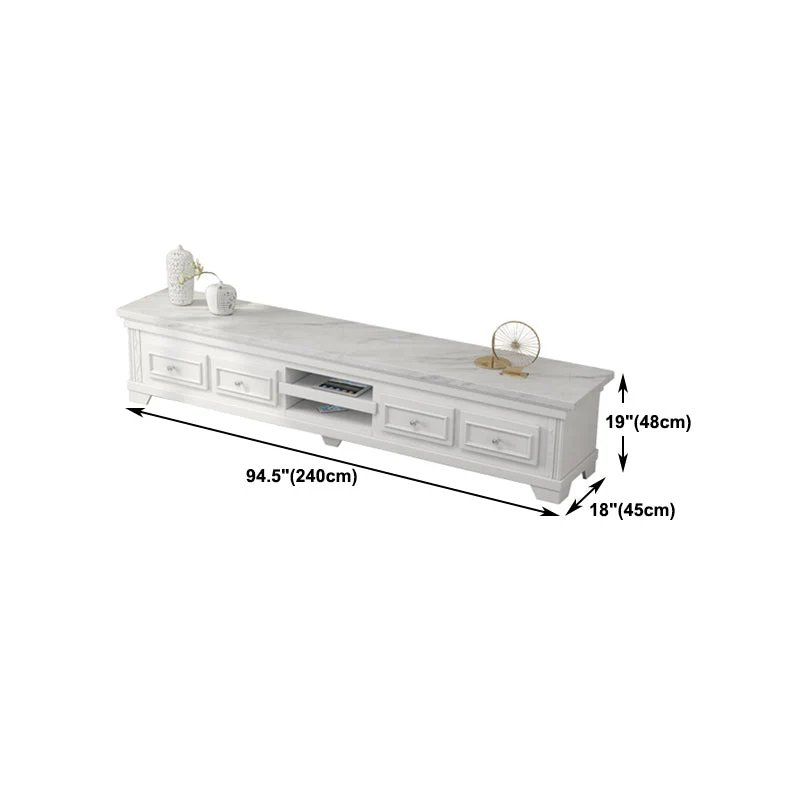 Mueble para TV moderno con almacenamiento para TV cerrado de piedra sinterizada con cajones deslizantes Clearhalo