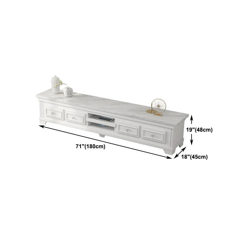 Mueble para TV moderno con almacenamiento para TV cerrado de piedra sinterizada con cajones deslizantes Clearhalo