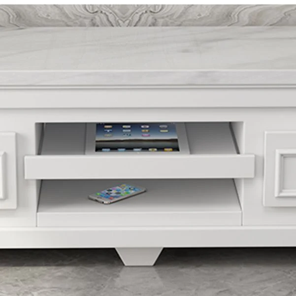 Mueble para TV moderno con almacenamiento para TV cerrado de piedra sinterizada con cajones deslizantes Clearhalo